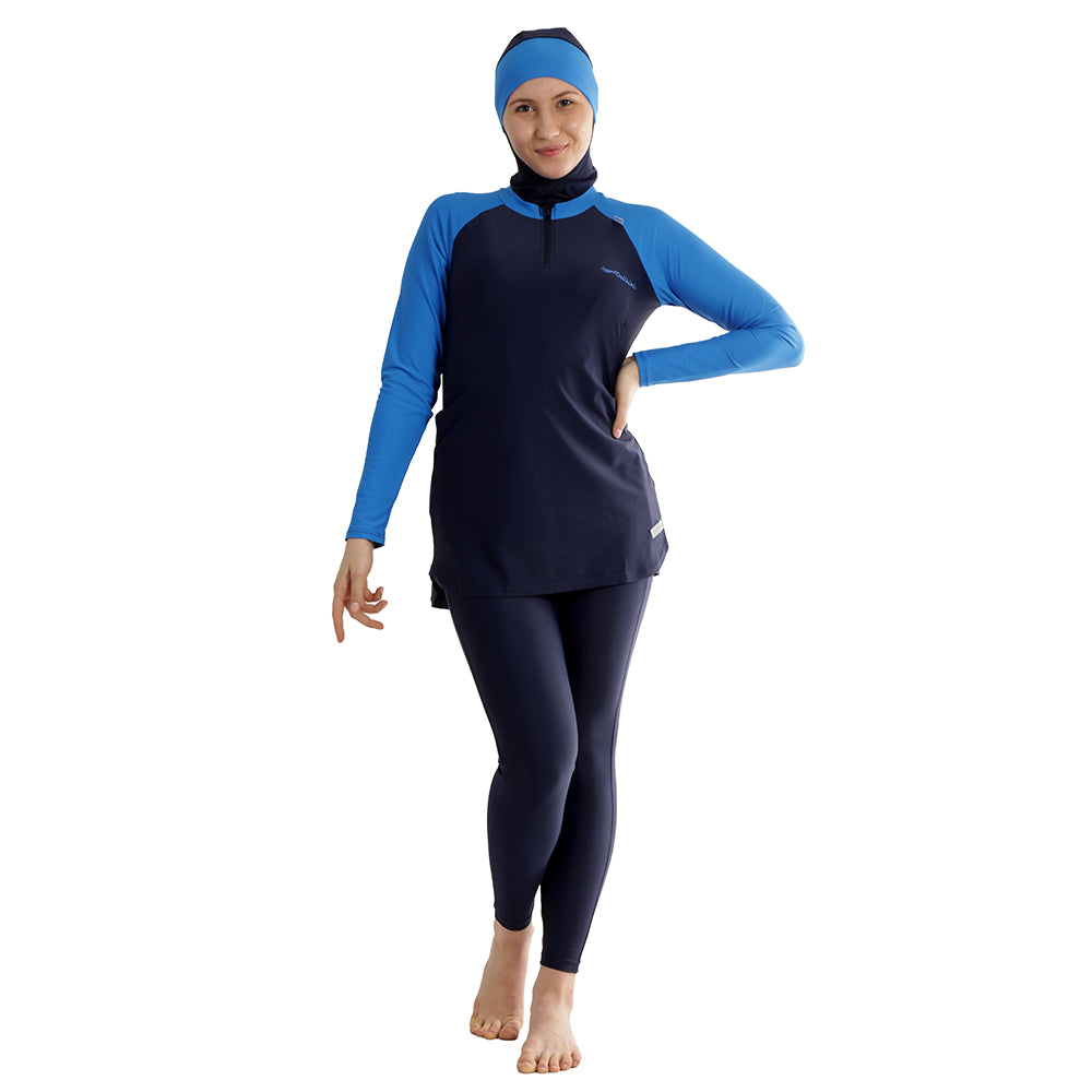 Blue Navy Performa Sporty Fit Full Cover Swimsuit