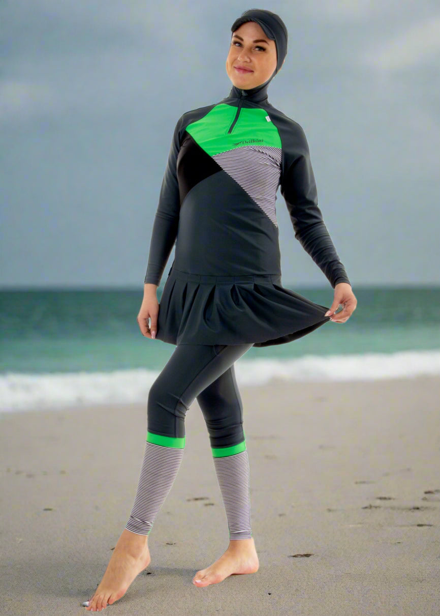 Lines Sporty Fit Full Cover Swimsuit