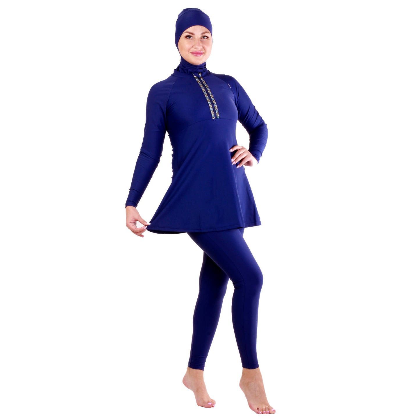 BURKINI Sporty Fit Full-Cover Swimsuit Embroidery