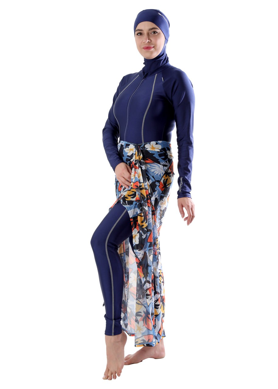 Navy Jumpsuit with Long Skirt Coverup (Patterns)