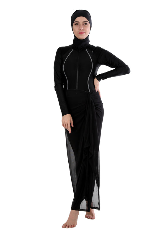 Black Jumpsuit with Long Skirt Coverup (Colors)