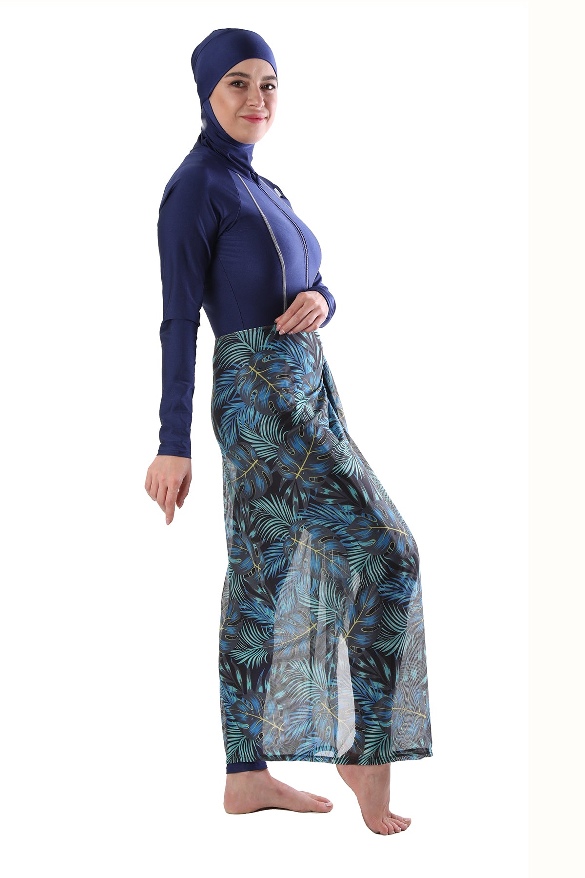 Navy Jumpsuit with Long Skirt Coverup (Patterns)