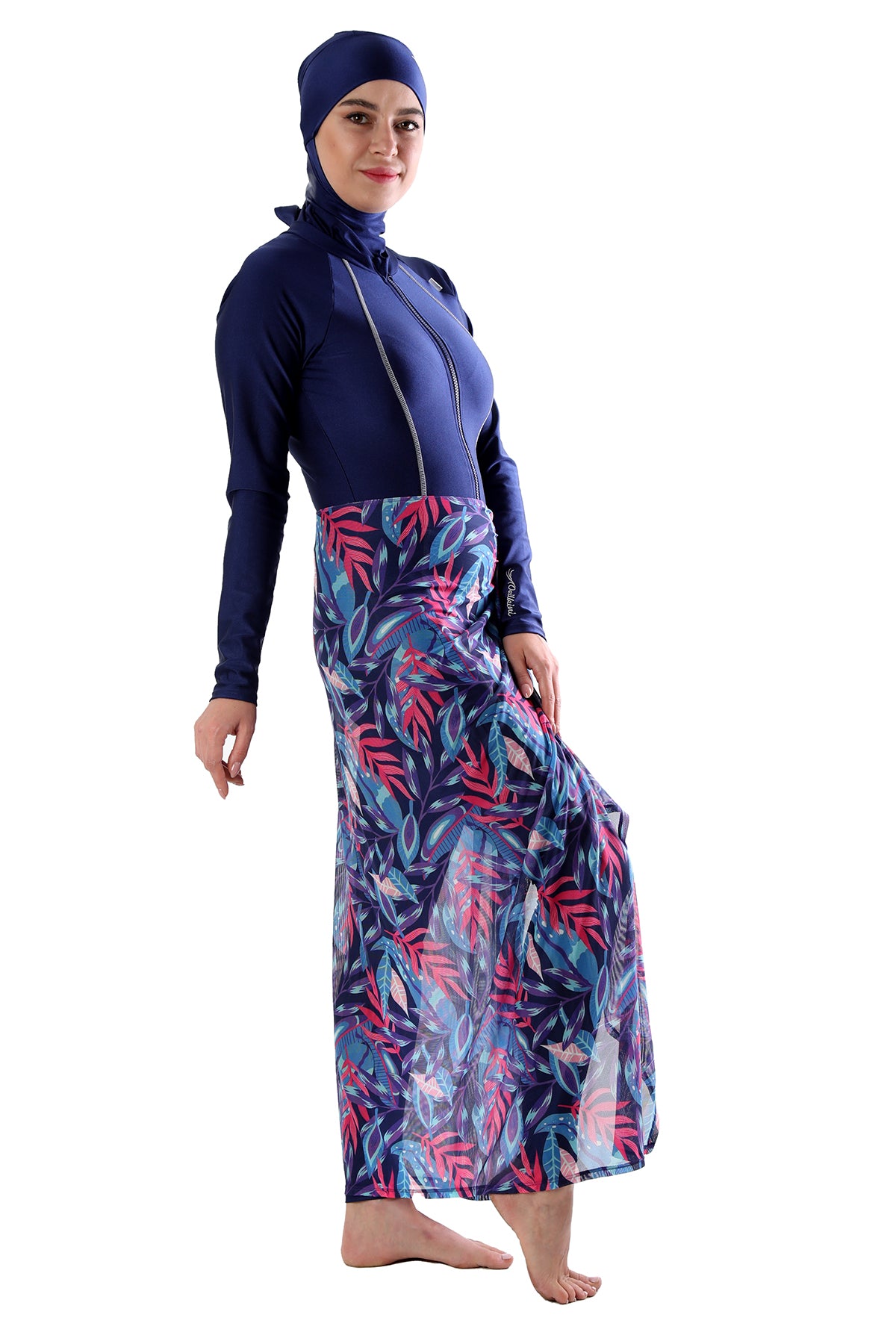 Navy Jumpsuit with Long Skirt Coverup (Patterns)