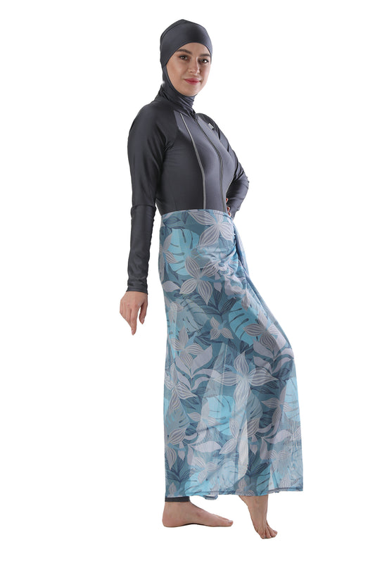 Grey Jumpsuit with Long Skirt Coverup (Pattern)