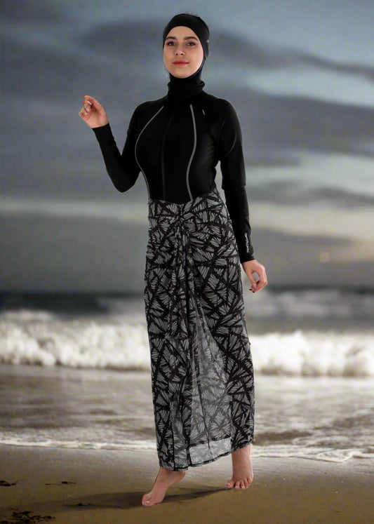 Black Jumpsuit with Long Skirt Coverup (Patterns)