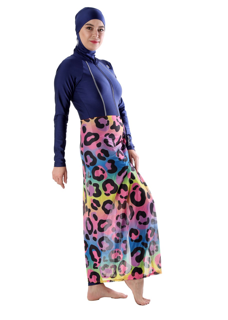 Navy Jumpsuit with Long Skirt Coverup (Patterns)