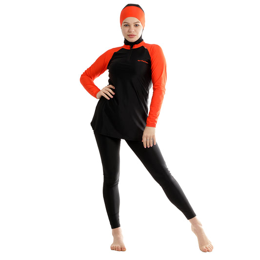 BURKINI Performa Sporty Fit Full-Cover Swimsuit Black
