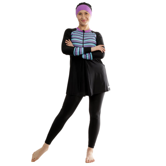 BURKINI Stripes Full Cover Swimsuit