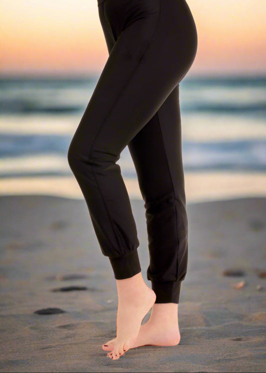 Black Jogger Swim Pants